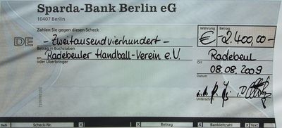 Scheck der Sparda-Bank